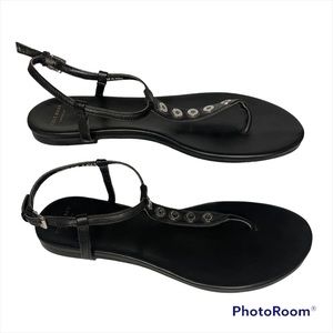 Cole Haan Black Zero Grand OS Flat Adjustable Strap Sandals D43872